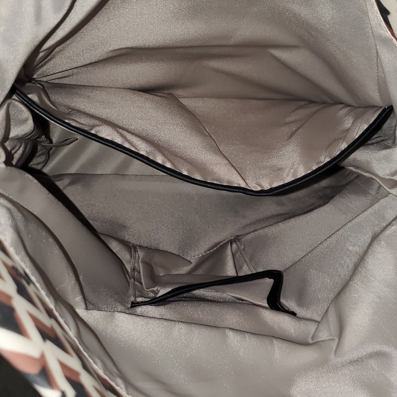 Radley London Backpack Style Bag with Geometric Pattern in Brown and White & Blk - Picture 11 of 14